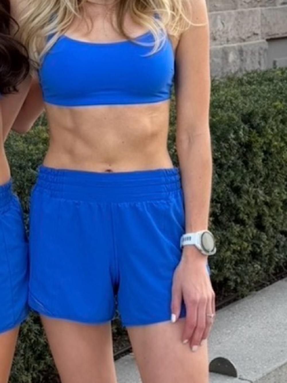lululemon Cerulean Blue running set. Hottie Hot Shorts & Wunder Train Bra - Picture 1 of 6